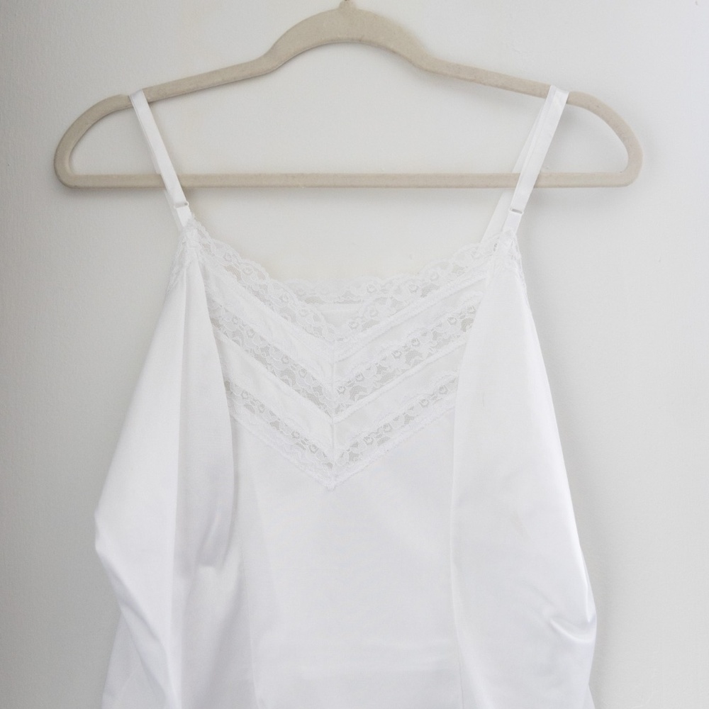 Vintage white cami, made in the USA.